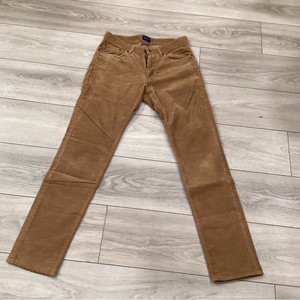 GANT Men's Slim Straight Corduroy Pants Size 29/32 Tan